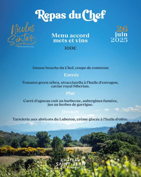 Dîner d’exception au Château Saint Jean – 26 juin 2025